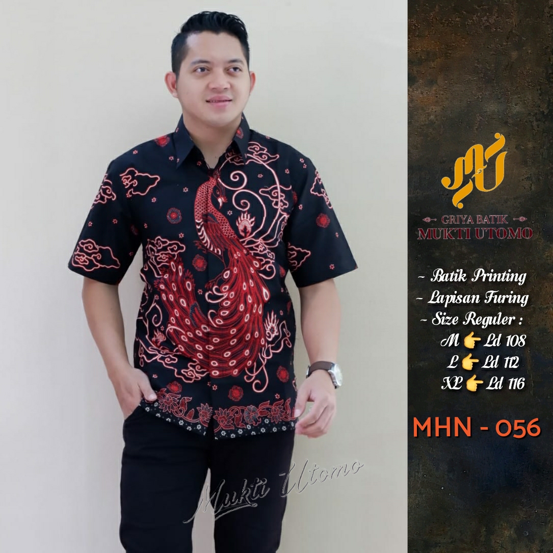 cover-MHN 056 Kemeja Batik Pria Solo Lengan Pendek Lapis Furing BY MUKTI UTOMO-1