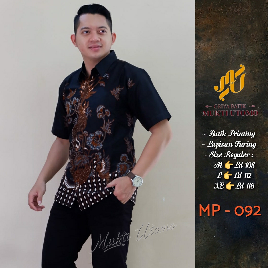 cover-MHN 092 Kemeja Batik Pria Solo Lengan Pendek Lapis Furing BY MUKTI UTOMO-1