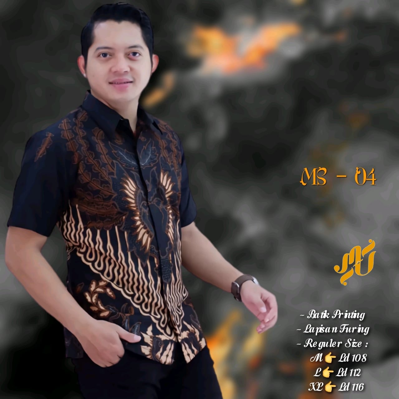 cover-MS 04 Kemeja Batik Pria Solo Lengan Pendek Lapis Furing BY MUKTI UTOMO-1