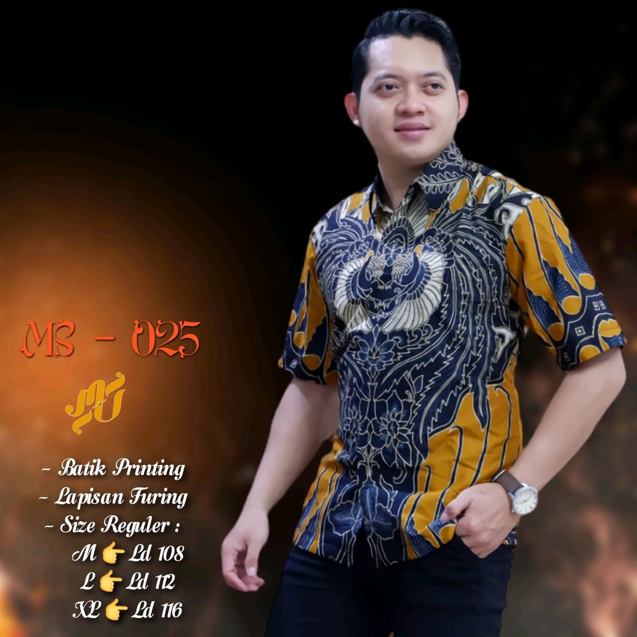 cover-MS 025 Kemeja Batik Pria Solo Lengan Pendek Lapis Furing BY MUKTI UTOMO-1
