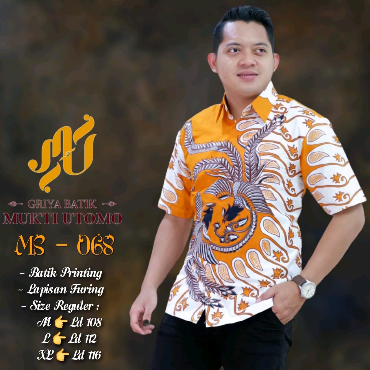 cover-MS 068 Kemeja Batik Pria Solo Lengan Pendek Lapis Furing BY MUKTI UTOMO-1