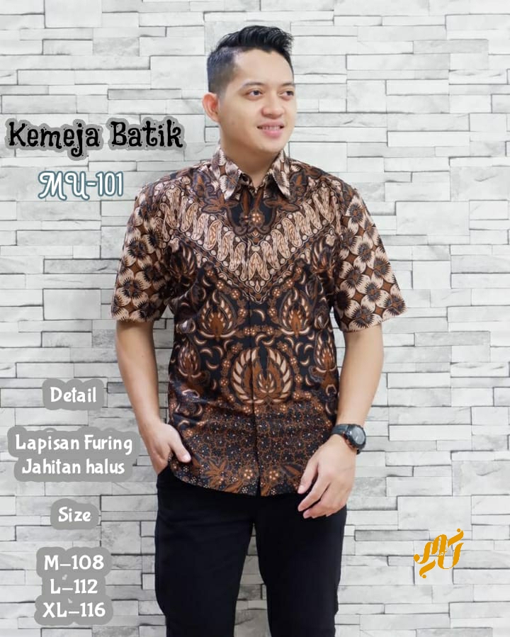 cover-MU 101 Kemeja Batik Pria Solo Lengan Pendek Lapis Furing BY MUKTI UTOMO-1