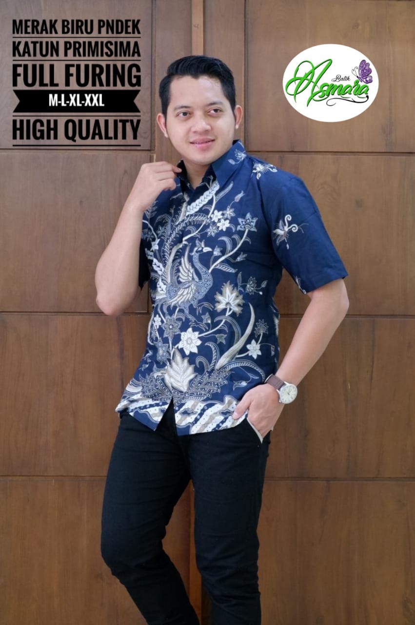 cover-MERAK BIRU Kemeja Batik Pria Solo Lengan Pendek Lapis Furing BY ASMARA-1