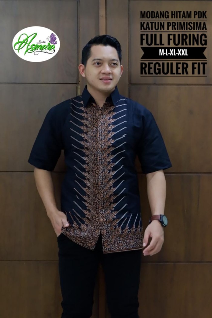 cover-MODANG HITAM Kemeja Batik Pria Solo Lengan Pendek Lapis Furing BY ASMARA-1