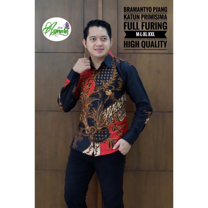 cover-BRAMANTYO MERAH Kemeja Batik Pria Solo Lengan Panjang Lapis Furing BY ASMARA-1