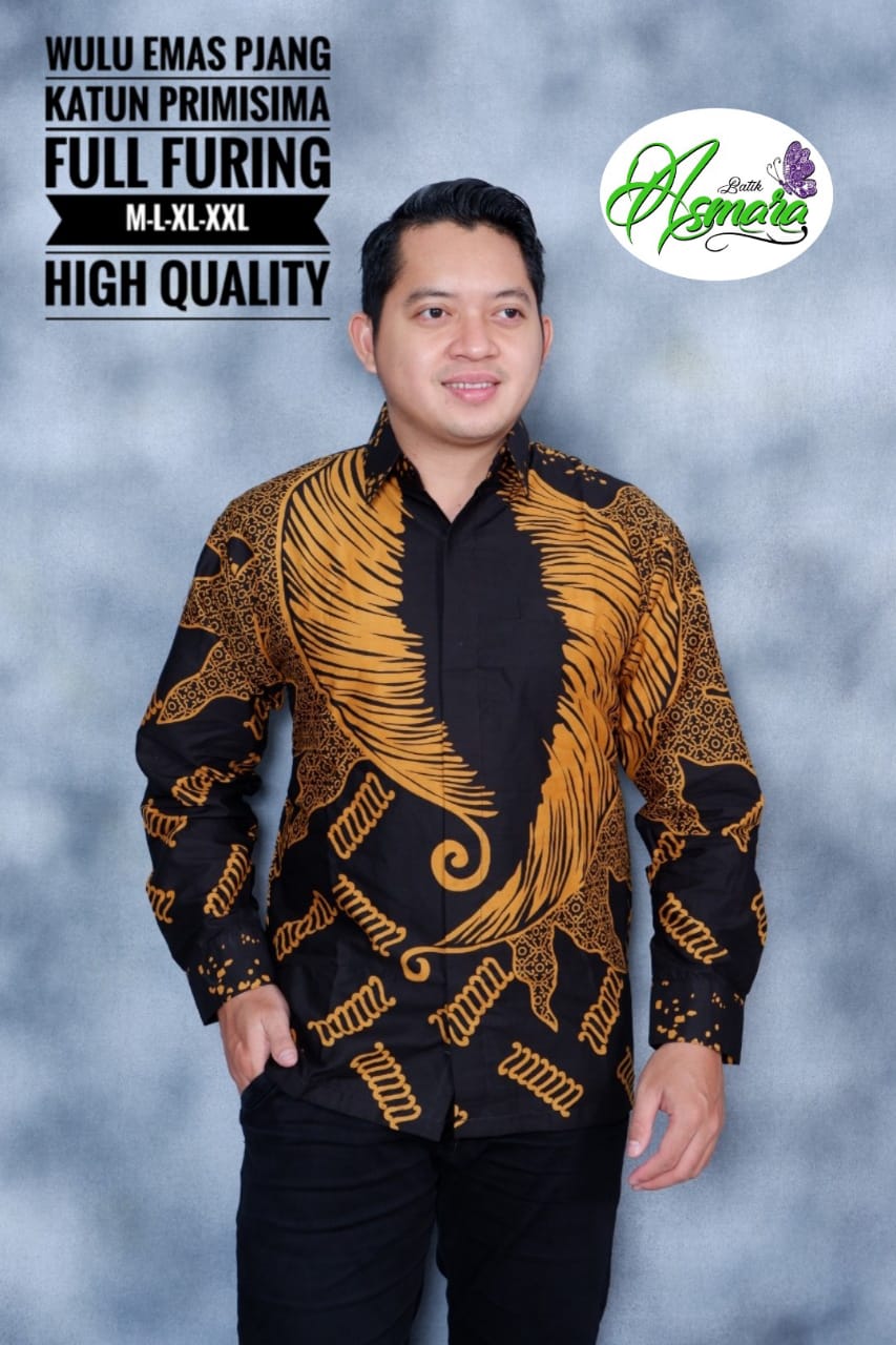cover-WULU EMAS Kemeja Batik Pria Solo Lengan Panjang Lapis Furing BY ASMARA-1