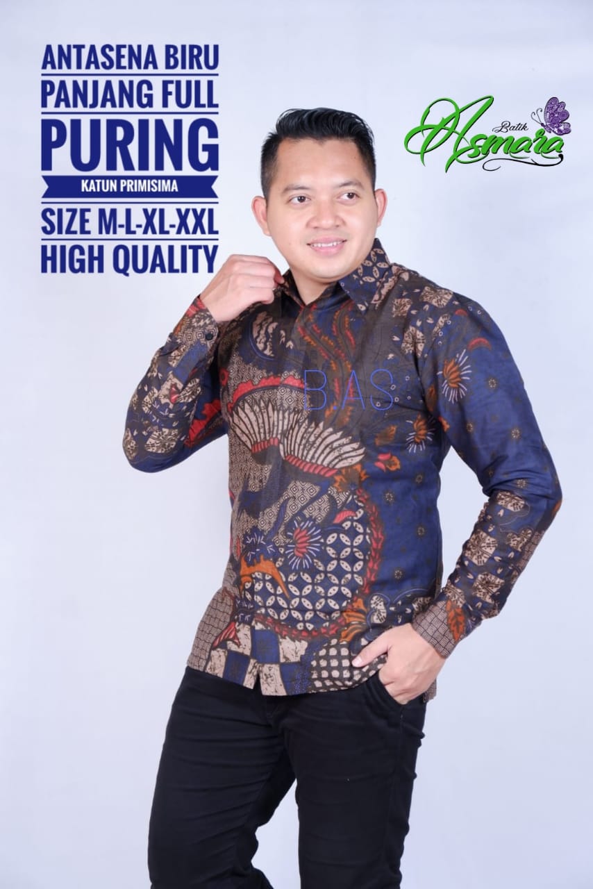cover-ANTASENA BIRU Kemeja Batik Pria Solo Lengan Panjang Lapis Furing BY ASMARA-1