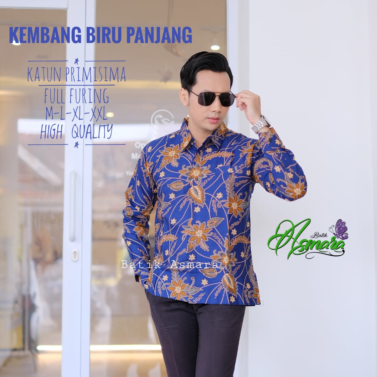 cover-KEMBANG BIRU Kemeja Batik Pria Solo Lengan Panjang Lapis Furing BY ASMARA-1