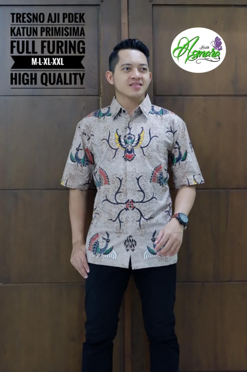 cover-TRESNO AJI Kemeja Batik Pria Solo Lengan Pendek Lapis Furing BY ASMARA-1