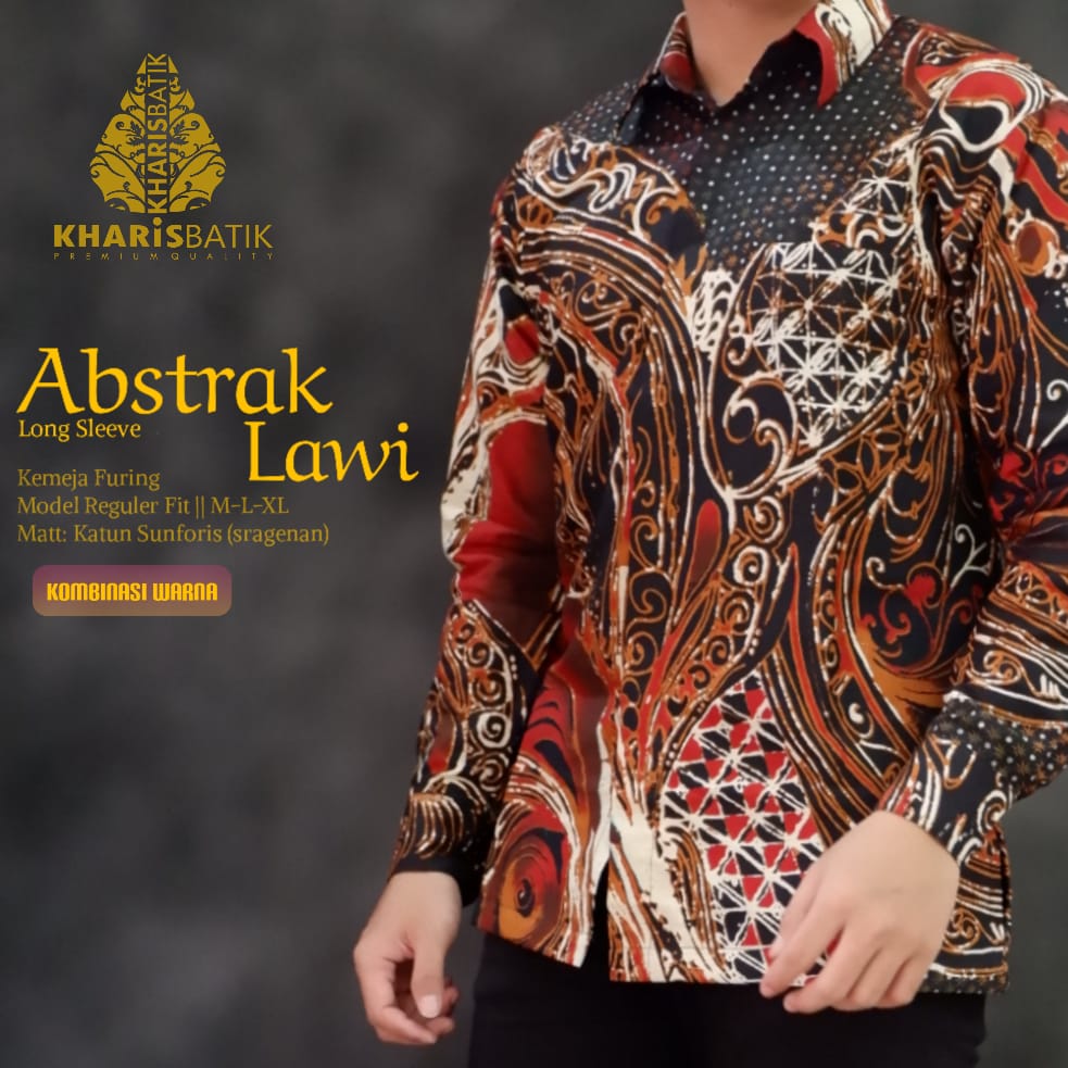 cover-ABSTRAK LAWI Kemeja Batik Pria Solo Lengan Panjang Lapis Furing BY KHARIS-1