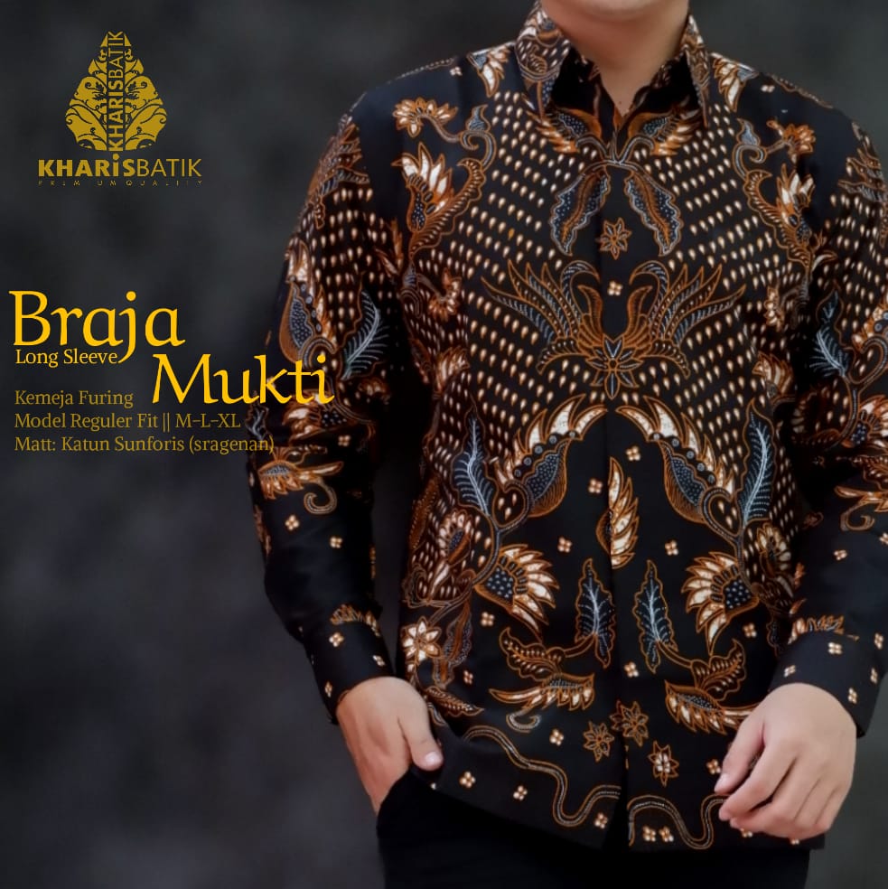 cover-BRAJA MUKTI Kemeja Batik Pria Solo Lengan Panjang Lapis Furing BY KHARIS-1