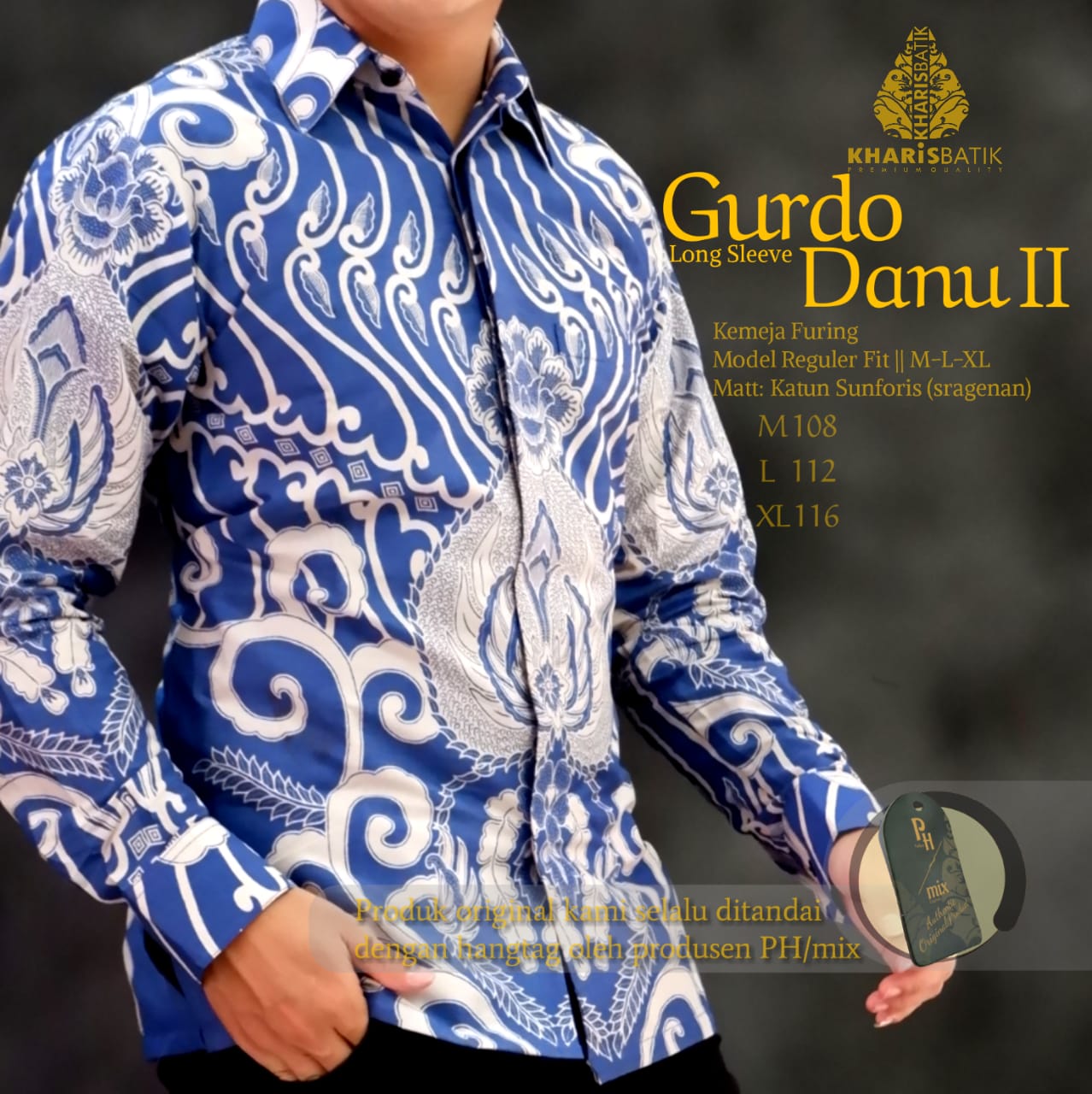 cover-GURDO DANU 2 Kemeja Batik Pria Solo Lengan Panjang Lapis Furing BY KHARIS-1