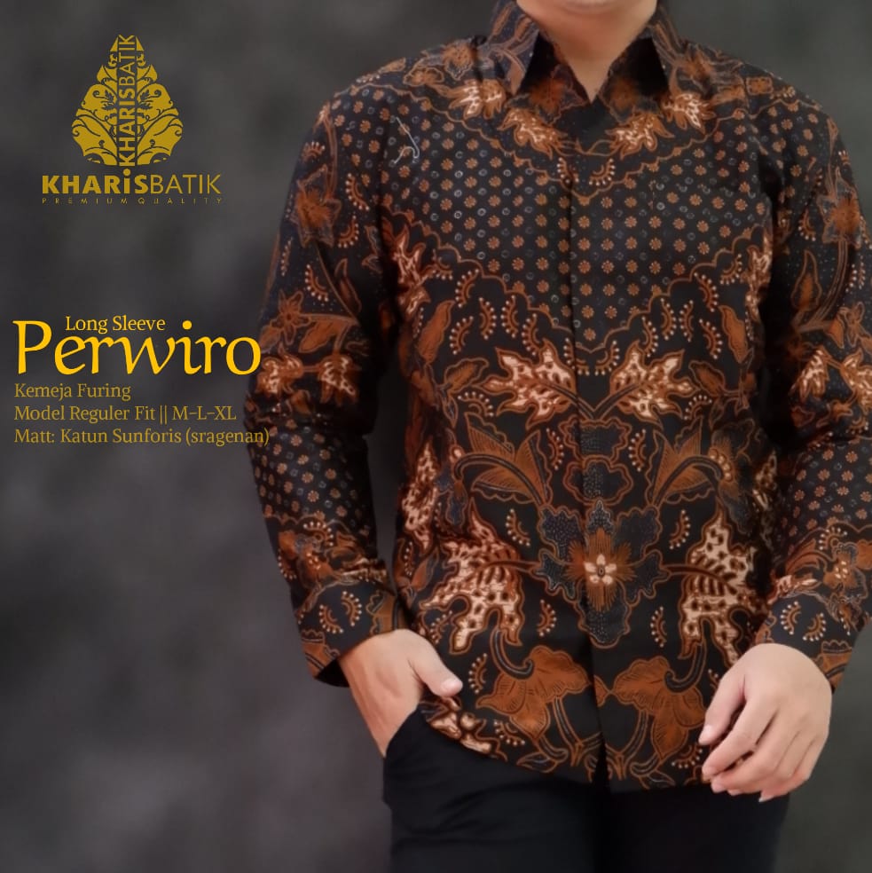 cover-PERWIRO Kemeja Batik Pria Solo Lengan Panjang Lapis Furing BY KHARIS-1