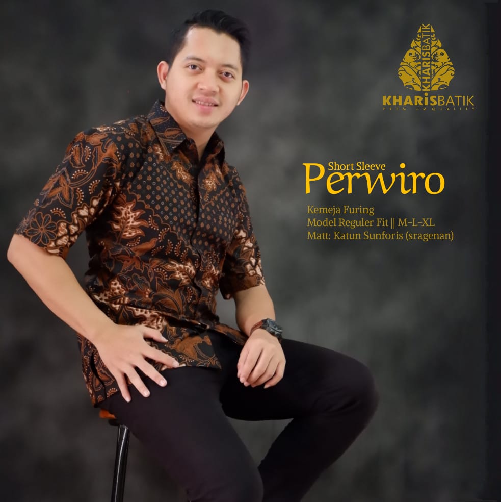 cover-PERWIRO Kemeja Batik Pria Solo Lengan Pendek Lapis Furing BY KHARIS-1