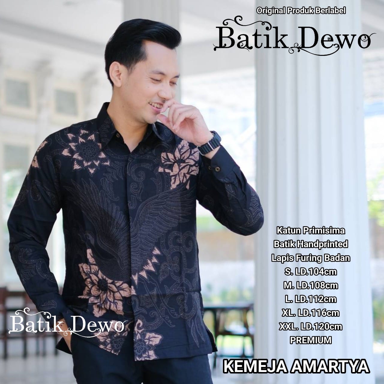 cover-AMARTYA Kemeja Batik Pria Solo Lengan Panjang Lapis Furing BY DEWO-1