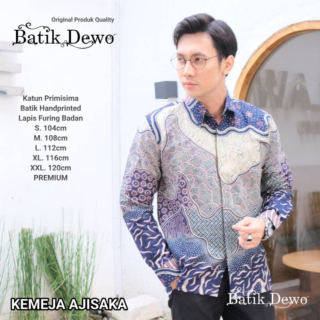 cover-AJISAKA Kemeja Batik Pria Solo Lengan Panjang Lapis Furing BY DEWO-1