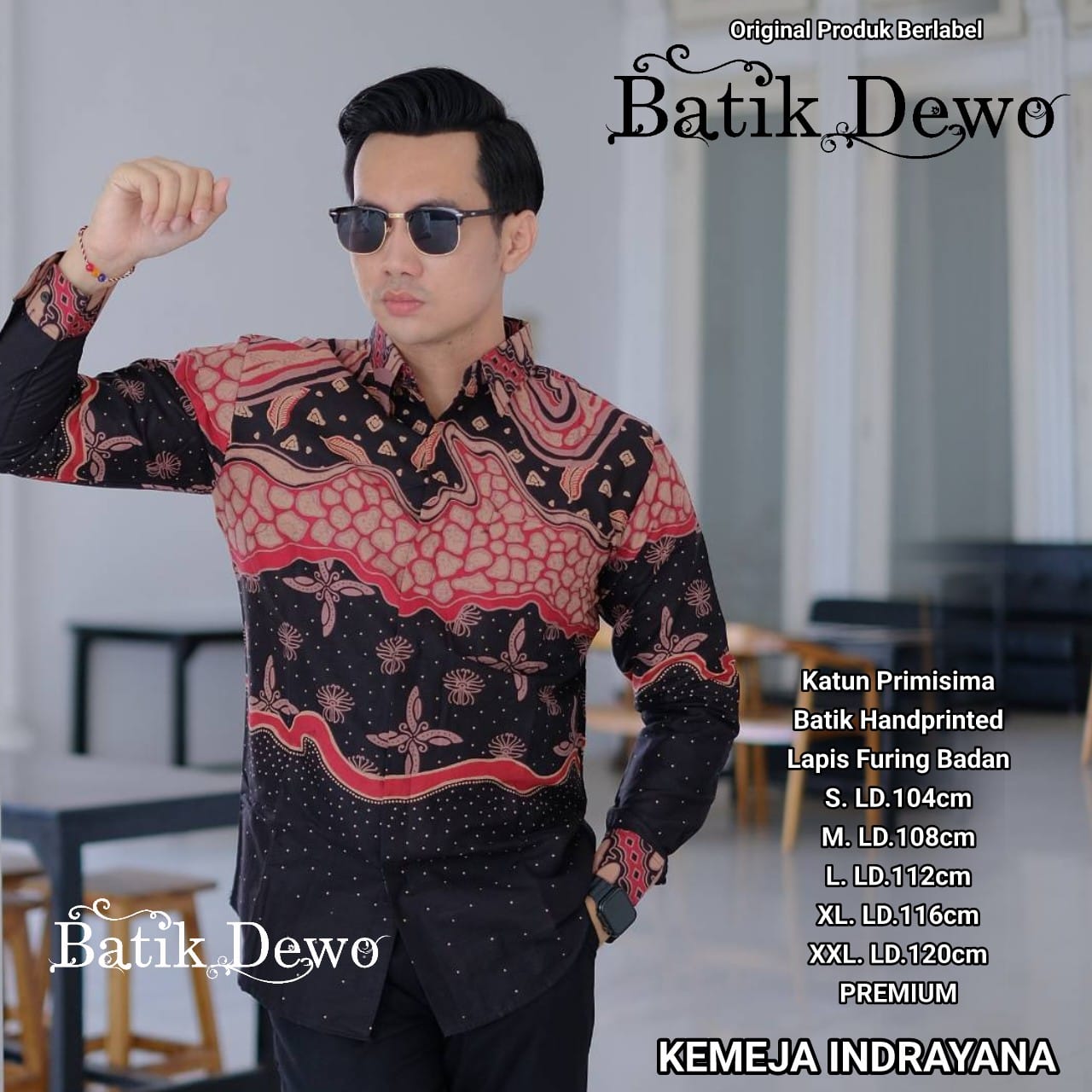 cover-INDRAYANA Kemeja Batik Pria Solo Lengan Panjang Lapis Furing BY DEWO-1