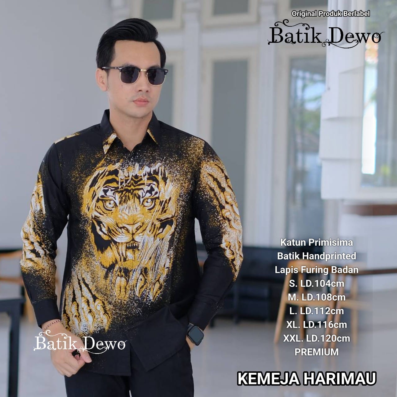 cover-HARIMAU Kemeja Batik Pria Solo Lengan Panjang Lapis Furing BY DEWO-1
