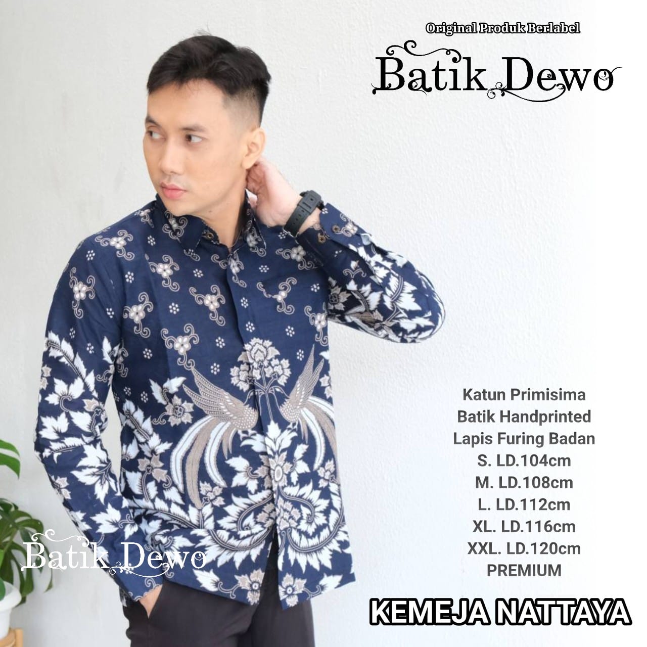 cover-NATTAYA Kemeja Batik Pria Solo Lengan Panjang Lapis Furing BY DEWO-1