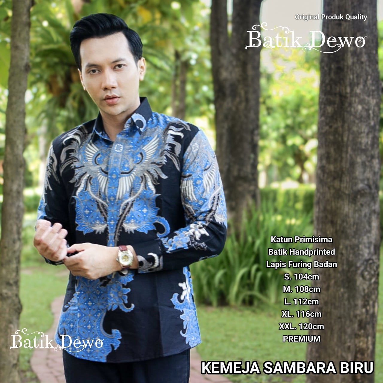 cover-SAMBARA BIRU Kemeja Batik Pria Solo Lengan Panjang Lapis Furing BY DEWO-1