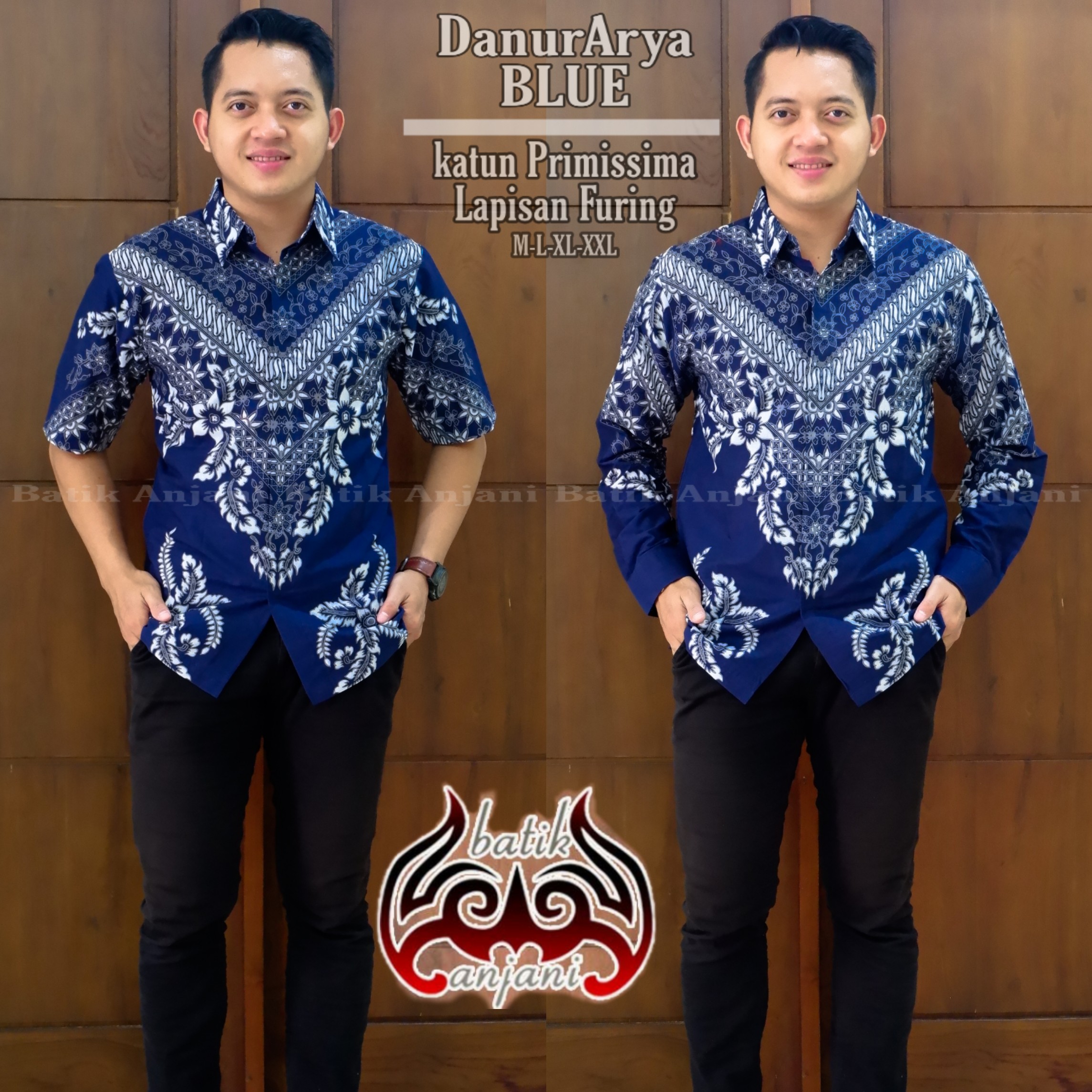 cover-DANURJAYA Kemeja Batik Pria Solo Lengan Pendek Lapis Furing BY ANJANI-1