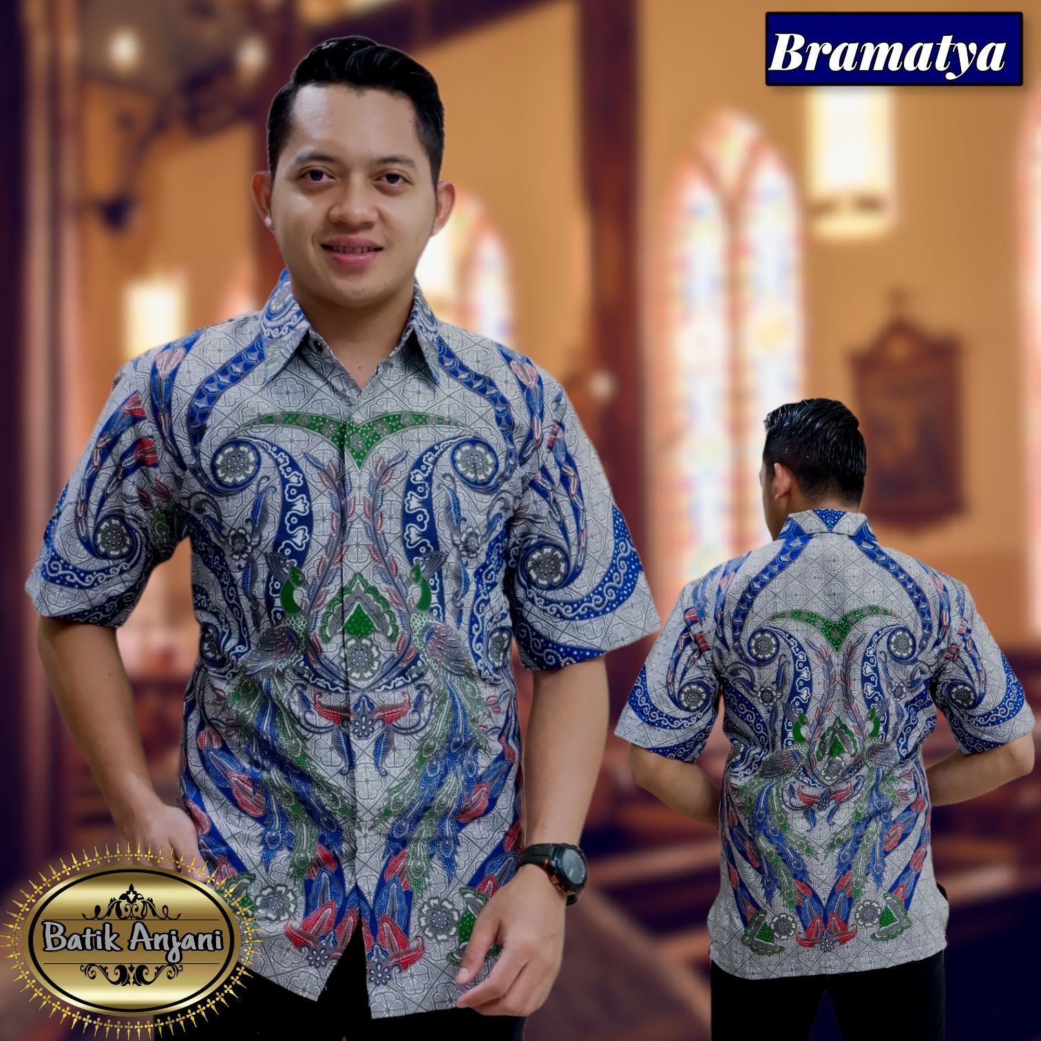 cover-BRAMANTYA Kemeja Batik Pria Solo Lengan Pendek Lapis Furing BY ANJANI-1