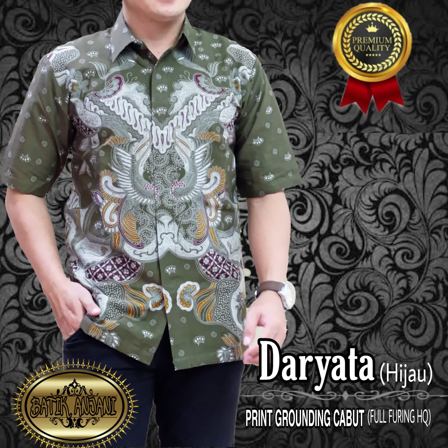 cover-DARYATA Kemeja Batik Pria Solo Lengan Pendek Lapis Furing BY ANJANI-1