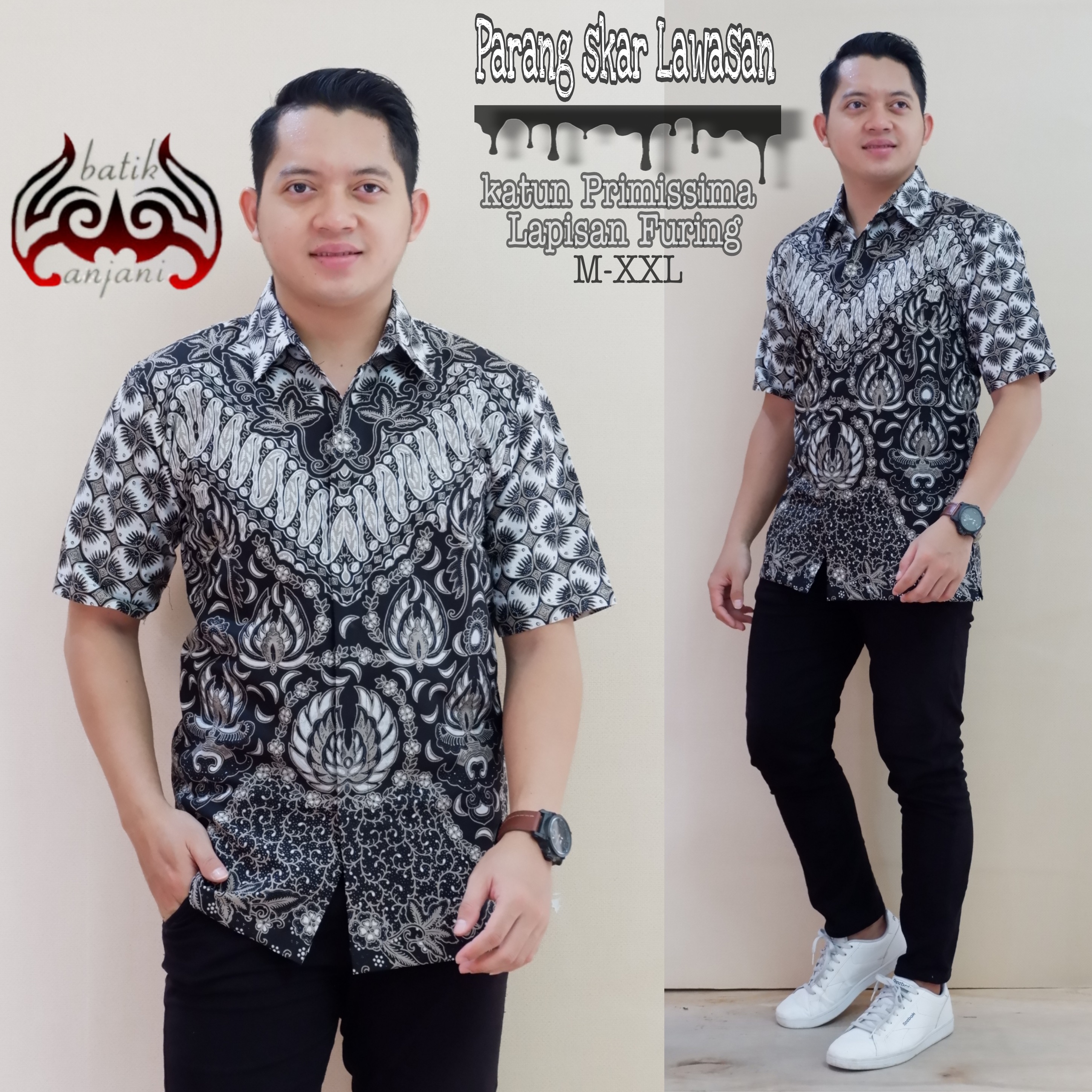 cover-PARANG SKAR LAWASAN Kemeja Batik Pria Solo Lengan Pendek Lapis Furing BY ANJANI-1