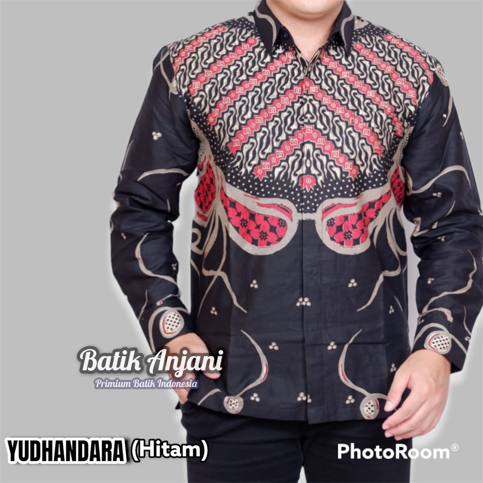 cover-YUDHANDARA HITAM Kemeja Batik Pria Solo Lengan Panjang Lapis Furing BY ANJANI-1