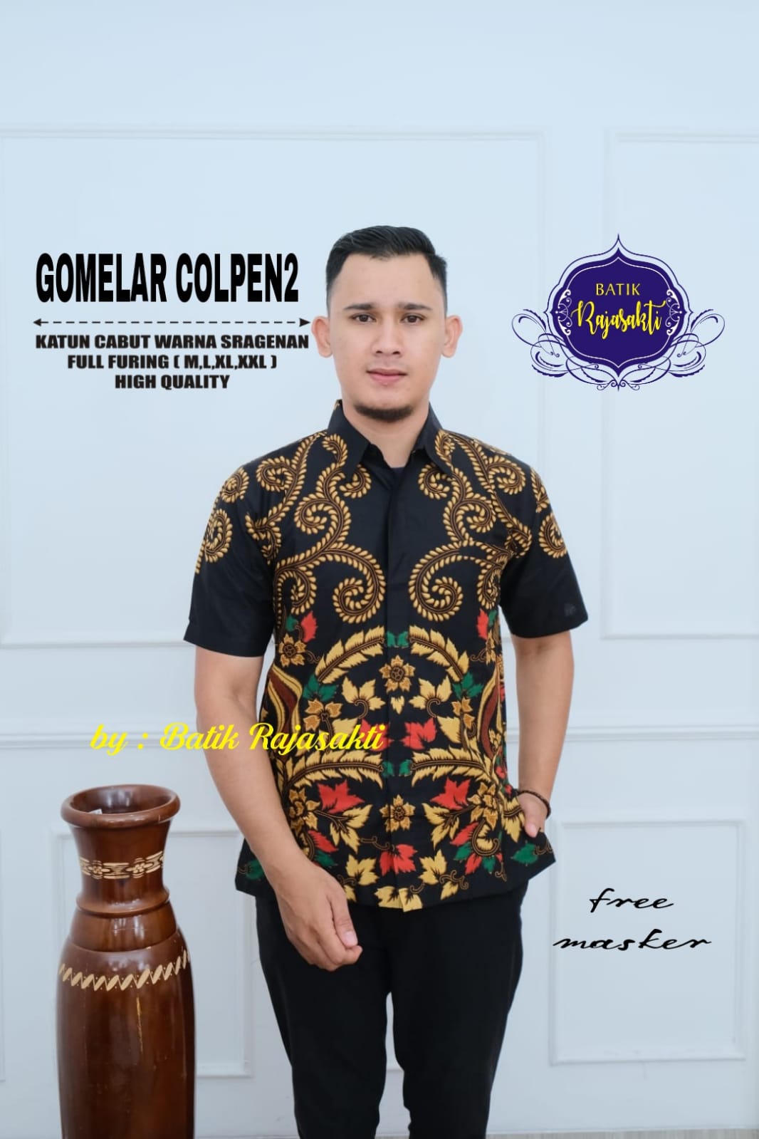 cover-GOMELAR COLET 2 KEMEJA BATIK PRIA SOLO LENGAN PENDEK LAPIS FURING BY RAJASAKTI-1