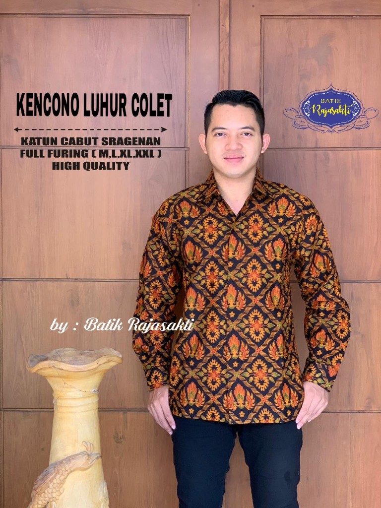 cover-KENCONO LUHUR COLET Kemeja Batik Pria Solo Lengan PANJANG Lapis Furing BY RAJASAKTI-1