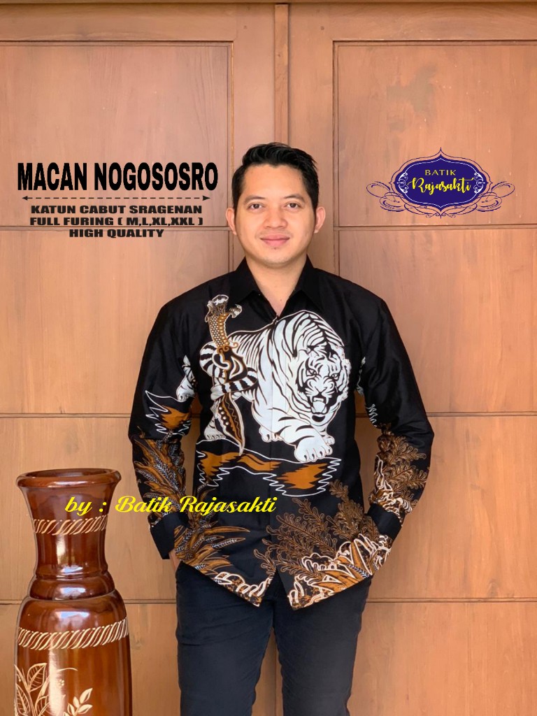 cover-MACAN NOGOSOSRO Kemeja Batik Pria Solo Lengan PANJANG Lapis Furing BY RAJASAKTI-1