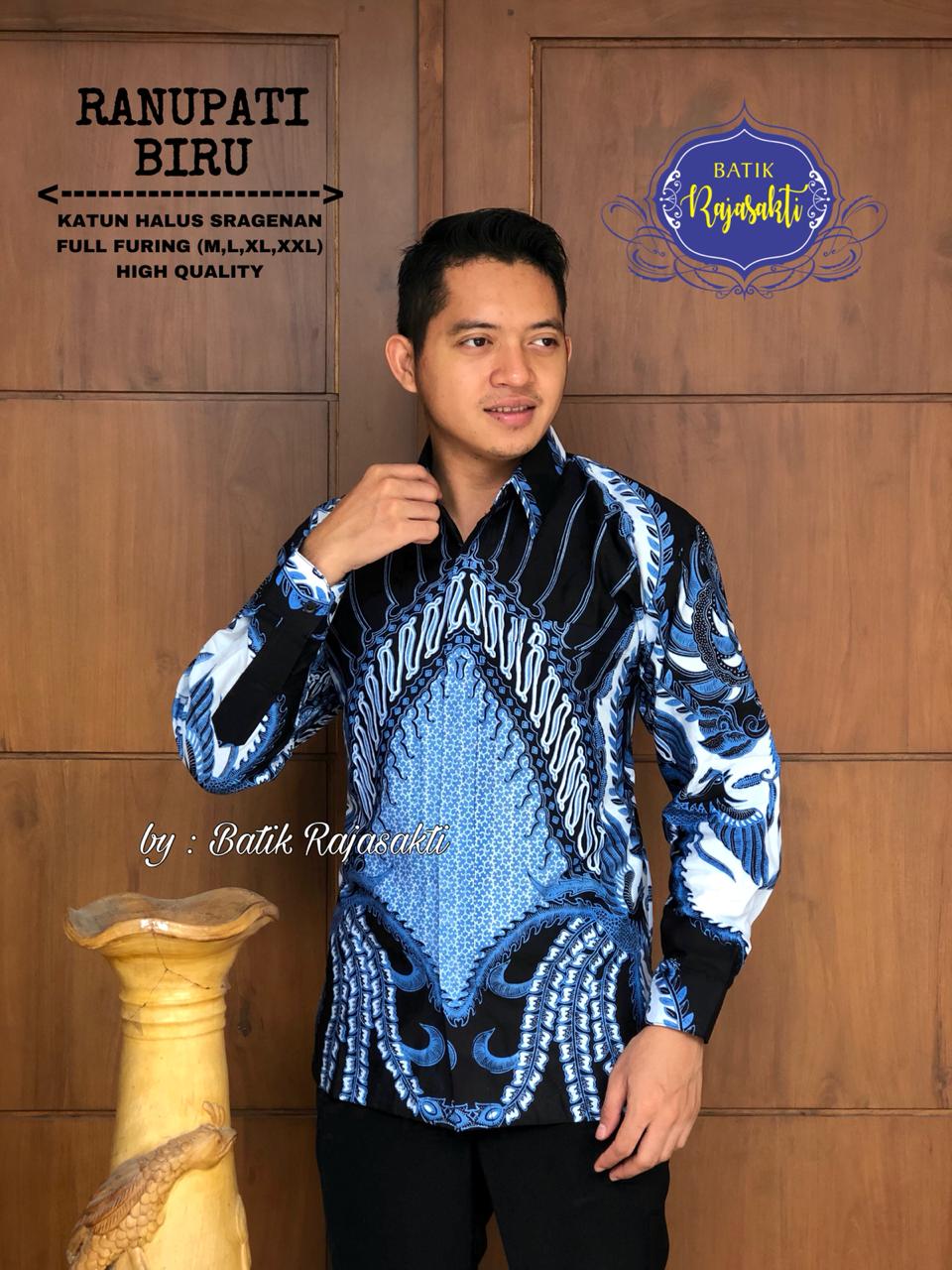 cover-RANUPATI BIRU Kemeja Batik Pria Solo Lengan PANJANG Lapis Furing BY RAJASAKTI-1