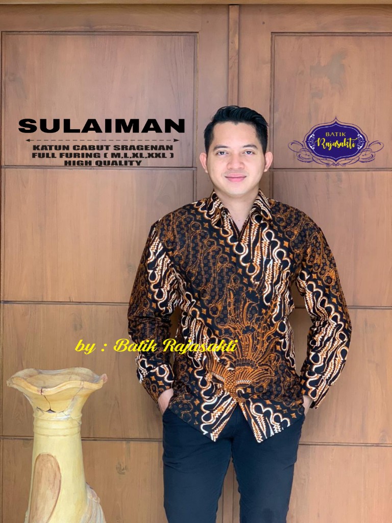 cover-SULAIMAN Kemeja Batik Pria Solo Lengan PANJANG Lapis Furing BY RAJASAKTI-1