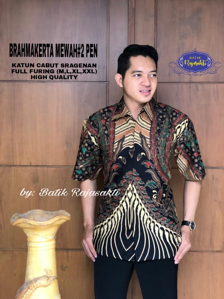 cover-BRAHMAKERTA MEWAH 2 Kemeja Batik Pria Solo Lengan PENDEK Lapis Furing BY RAJASAKTI-1