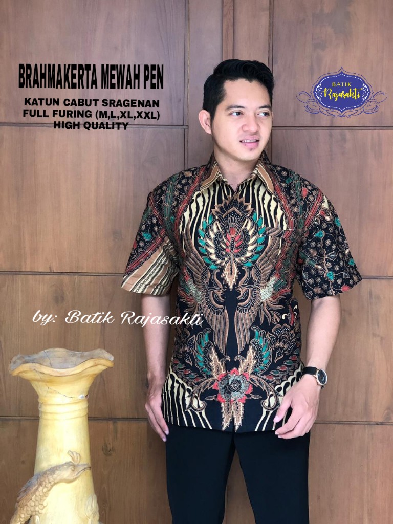 cover-BRAHMAKERTA MEWAH Kemeja Batik Pria Solo Lengan PENDEK Lapis Furing BY RAJASAKTI-1