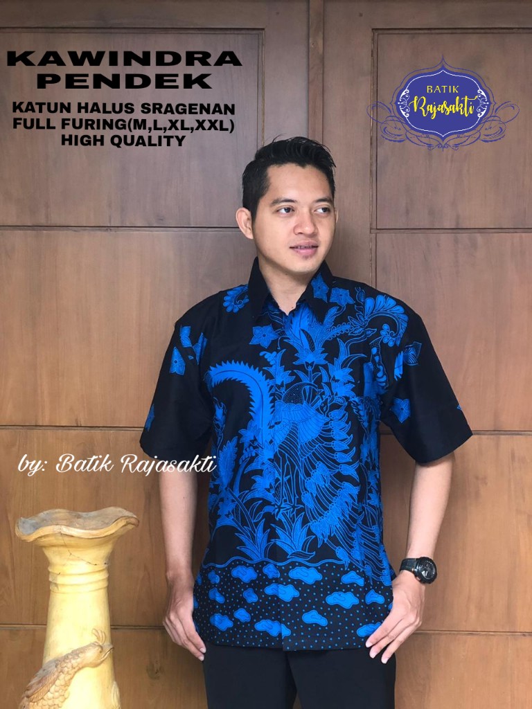cover-KAWINDRA Kemeja Batik Pria Solo Lengan PENDEK Lapis Furing BY RAJASAKTI-1