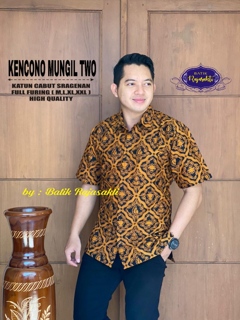 cover-KENCONO MUNGIL TWO Kemeja Batik Pria Solo Lengan PENDEK Lapis Furing BY RAJASAKTI-1