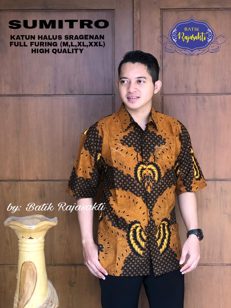 cover-SUMATRI Kemeja Batik Pria Solo Lengan PENDEK Lapis Furing BY RAJASAKTI-1