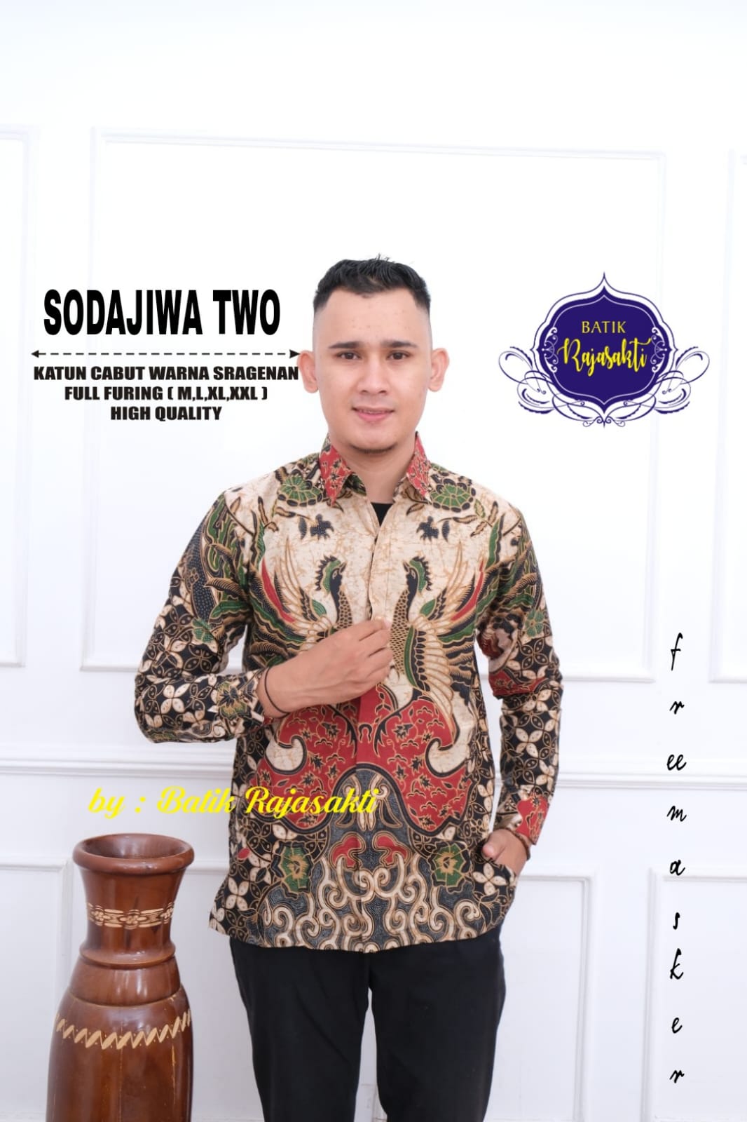 cover-SODAJIWA TWO Kemeja Batik Pria Solo Lengan PANJANG Lapis Furing BY RAJASAKTI-1