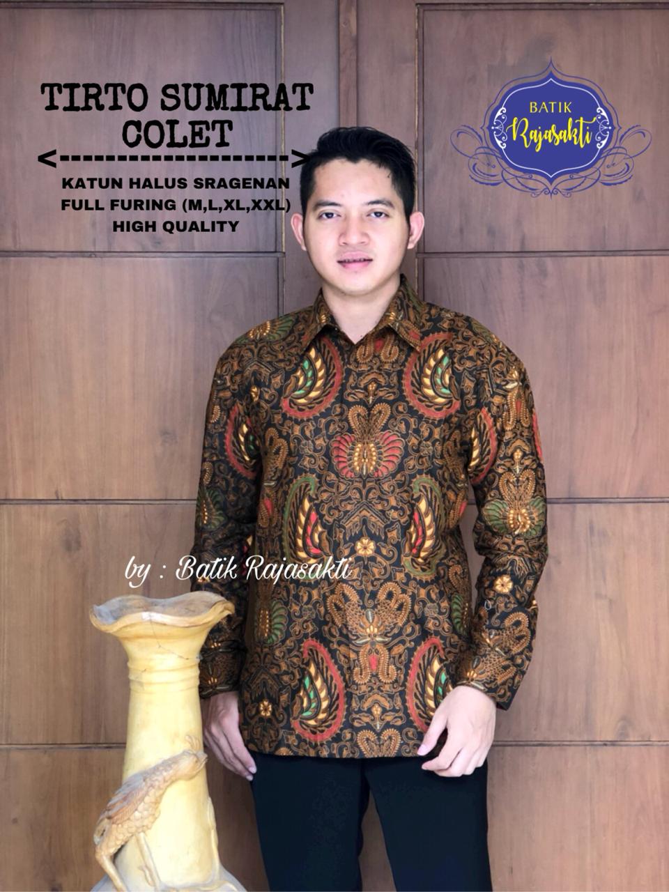 cover-TIRTO SUMIRAT Kemeja Batik Pria Solo Lengan PANJANG Lapis Furing BY RAJASAKTI-1