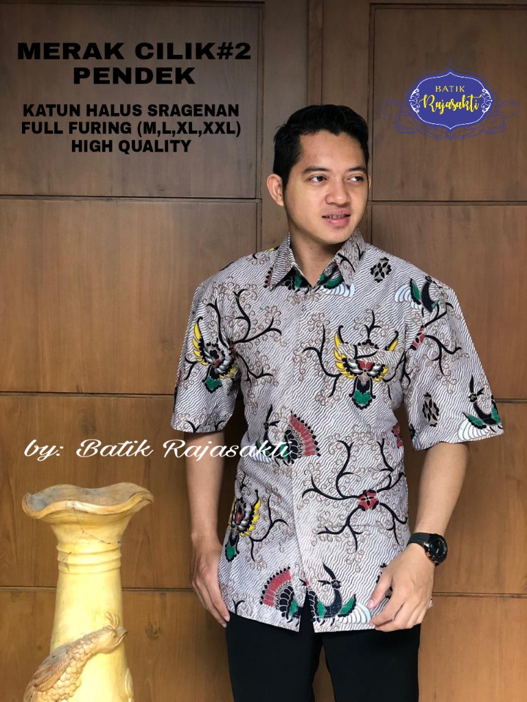 cover-MERAK CILIK 2 Kemeja Batik Pria Solo Lengan PENDEK Lapis Furing BY RAJASAKTI-1