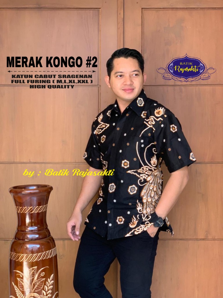 cover-MERAK KONGO 2 Kemeja Batik Pria Solo Lengan PENDEK Lapis Furing BY RAJASAKTI-1