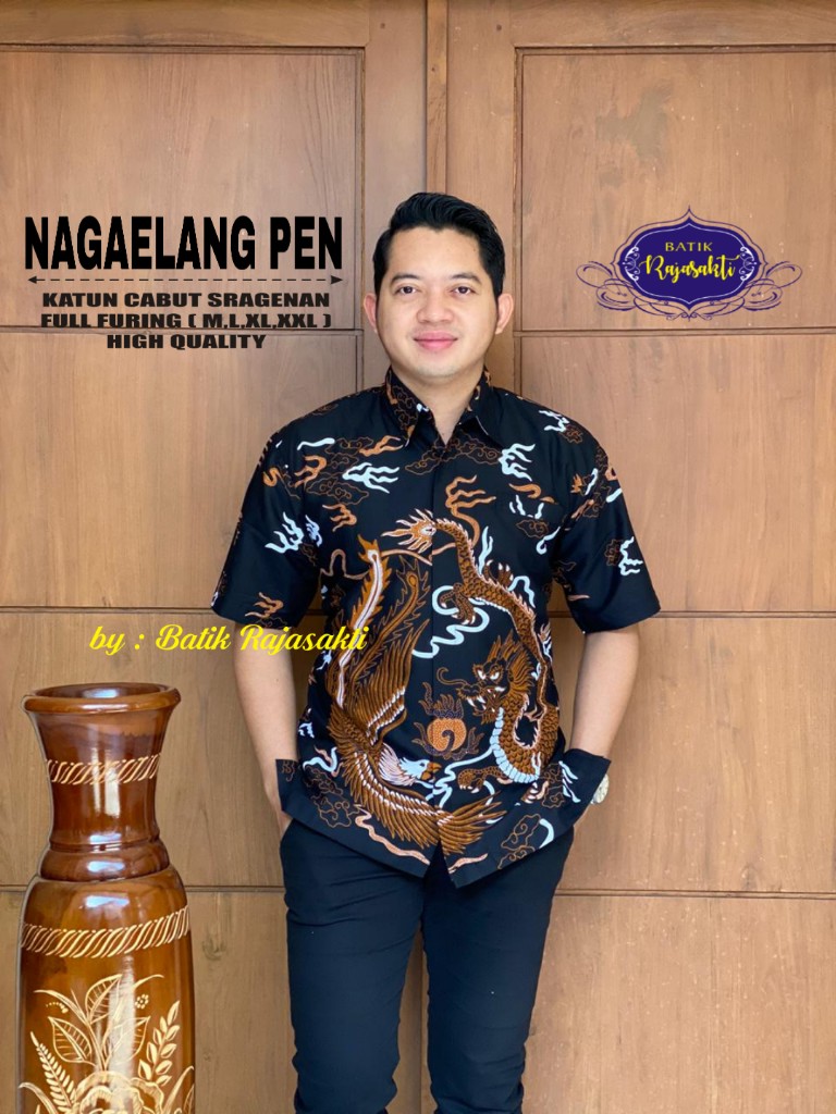 cover-NAGAELANG PEN Kemeja Batik Pria Solo Lengan PENDEK Lapis Furing BY RAJASAKTI-1