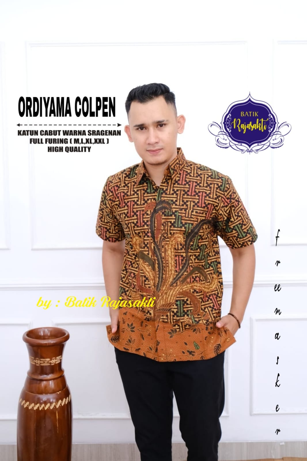 cover-ORDIYAMA PEN Kemeja Batik Pria Solo Lengan PENDEK Lapis Furing BY RAJASAKTI-1