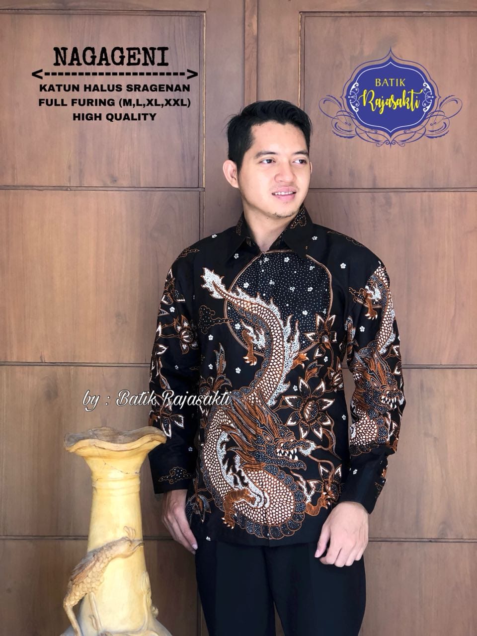 cover-NAGAGENI Kemeja Batik Pria Solo Lengan PANJANG Lapis Furing BY RAJASAKTI-1