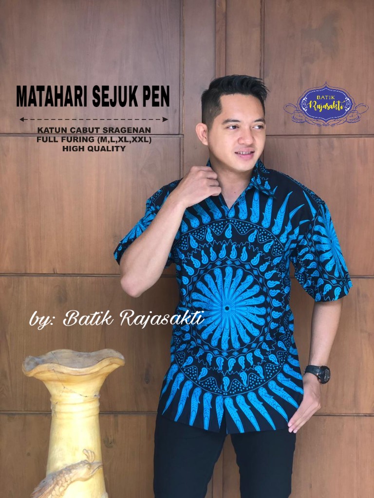 cover-MATAHARI SEJUK PEN Kemeja Batik Pria Solo Lengan PENDEK Lapis Furing BY RAJASAKTI-1