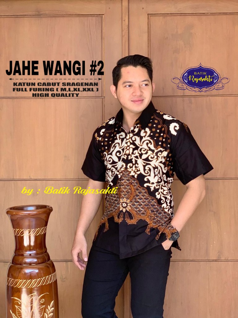 cover-JAHE  WANGI 2 Kemeja Batik Pria Solo Lengan PENDEK Lapis Furing BY RAJASAKTI-1