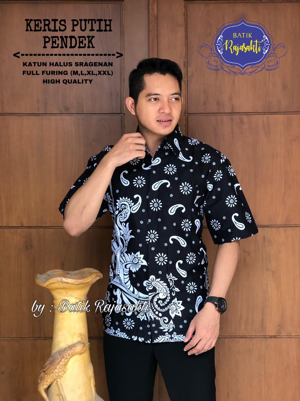 cover-KERIS PUTIH 2 Kemeja Batik Pria Solo Lengan PENDEK Lapis Furing BY RAJASAKTI-1