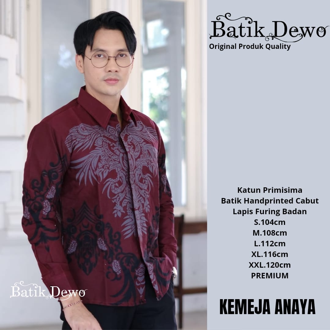 cover-ANAYA Kemeja Batik Pria Solo Lengan PANJANG Lapis Furing BY DEWO-1